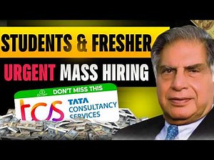 𝐓𝐂𝐒 𝐌𝐀𝐒𝐒 𝐇𝐈𝐑𝐈𝐍𝐆 𝟐𝟎𝟐6: TCS IT Jobs for College Students & Passouts | Jobs in TCS 💼 Preparation Guide