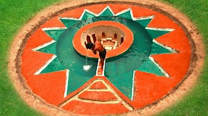 Title: Discover a Cliffside Underground House with Sunlit Pool & Vibrant Designs