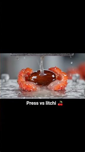 👉 Hydraulic Press vs Litchi 🍒 | Tiny Juicy Explosion 😱💥 #shorts #hydraulicpress