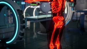 human skeleton bones scan exam in lab