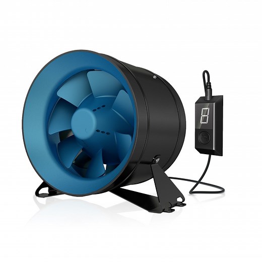 TerraBloom 10" EC Inline Duct Fan with Variable Speed Controller, ECMF-250, 946 CFM, 126W