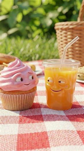 These characters really said let's make picnicking iconic #foodart #animation #vibe
