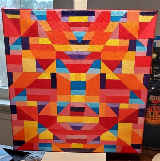 Metro - Abstract Geometric Acrylic Canvas - Etsy