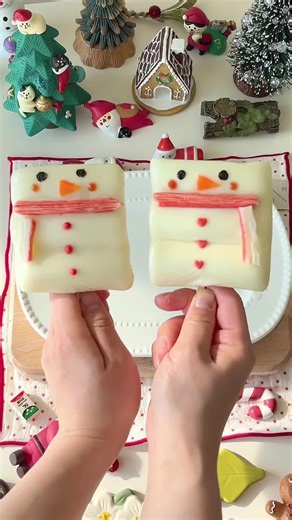 눈사람 치즈 떡꼬치 만들기 ⛄️Snowman Cheese Tteokkochi 🧀 #눈사람#치즈떡꼬치#떡꼬치#겨울간식#kfood#Tteokkochi