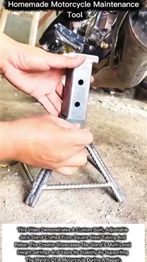 Homemade Motorcycle Maintenance Tool: Custom Adjustable Jack Stand