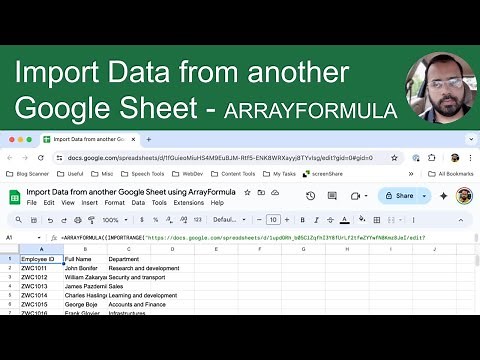 Import Data from Another Google Sheet Using ArrayFormula