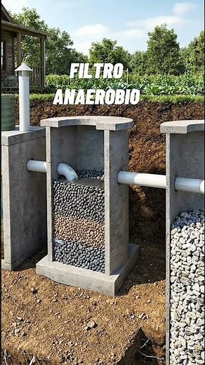 This is how a septic system works: pit, anaerobic filter, and absorption well #agriculture