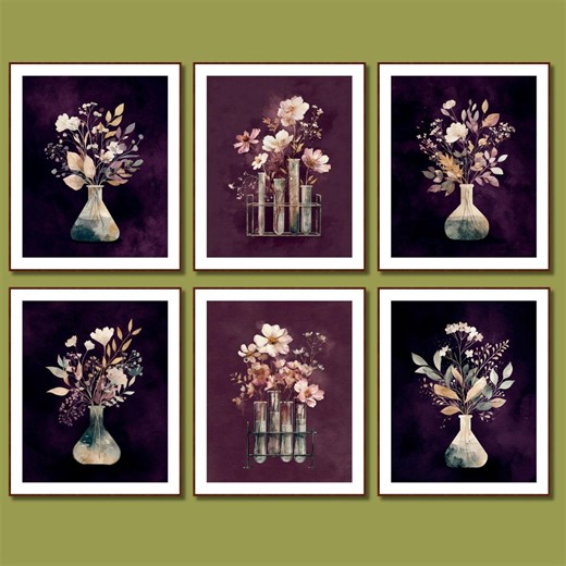Laboratory Wall Art Set Chemistry Botanical Lab Decor Watercolor Science Prints Modern Classroom Art Floral Science Prints Classroom Decor - Etsy