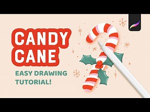 Candy Cane Holiday Painting Tutorial in Procreate