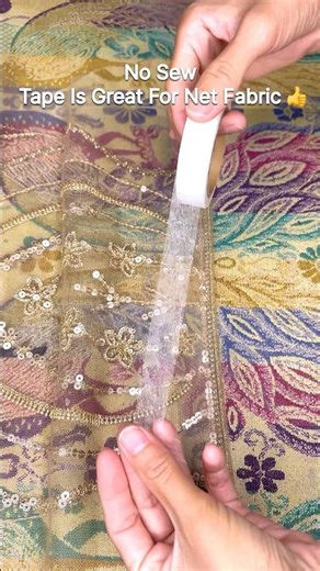 No sew tape vs hand stitching—shocking difference #sewing #shorts