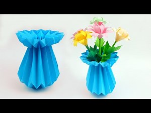 【折り紙】 簡単 可愛い 花瓶 折り方 / 折り紙 花瓶
