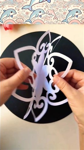 💯 Fleur kirigami avec des coeurs facile ! 💯 🔥 #short