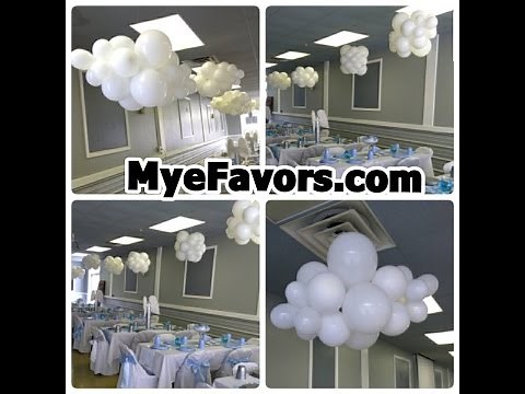 How to Make a Floating Balloon Cloud - Baby Shower Heaven Sent Theme Party - DIY