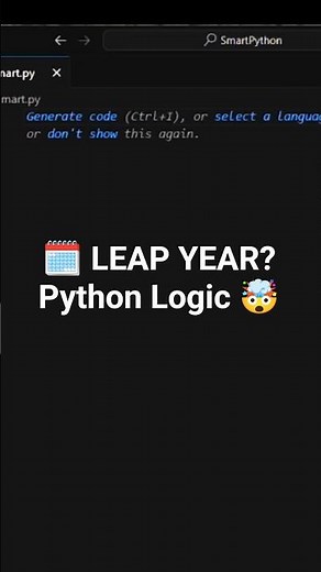 🤯 Check Leap Year Using Python in 15 Seconds! 🐍 #coding #python