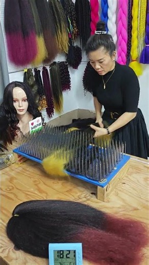 Synthetic wig making, pre-processing: color mixing. Wig making skills. Handmade. #wigs
