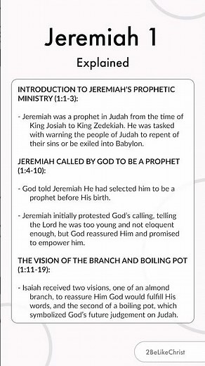 Jeremiah 1 Bible Study in 1 Minute
