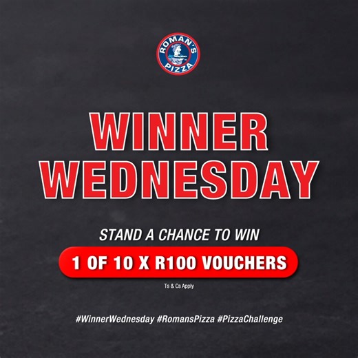 🎉 Winner Wednesday Alert! 🎉 Here’s a challenge with a twist: NO LIKES, NO COMMENTS! 👀 Name the toppings on the pizza, but here’s the catch—if your comment has NO likes or comments, you could be one of 10 lucky winners to score a R100 Roman’s Pizza voucher! 🍕💰 Think you can keep it low-key? Let’s see! 😎👇 #WinnerWednesday #RomansPizza #PizzaChallenge #NoLikesNoComments | Roman's Pizza