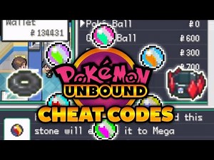 Pokemon unbound cheat codes Mega evolution stones