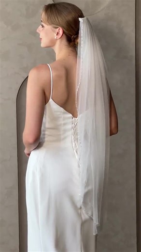 Beaded Edge Bridal Veil, Wedding Veil With Beaded Trim, 1 Tier Elegant Fingertip Veil, Crystal Sequins Edge Veil, Custom Ivory Wedding Veil - Etsy Canada