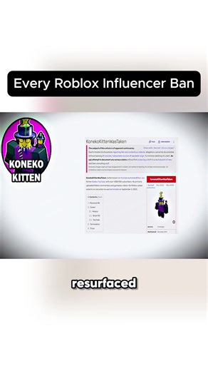 Every Roblox Influencer Ban: Part7, KonekoKitten #explain #trending #ban #tiktok #roblox