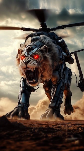 Amazing Lion-Helicopter Animal Fusion