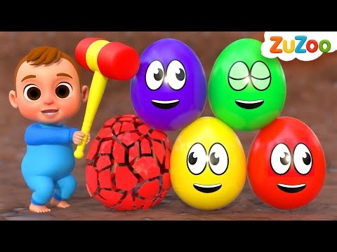 Exploring Colorful Surprise Eggs | Yes Yes Playground Song | ZuZoo Nursery Rhymes & Kids Songs