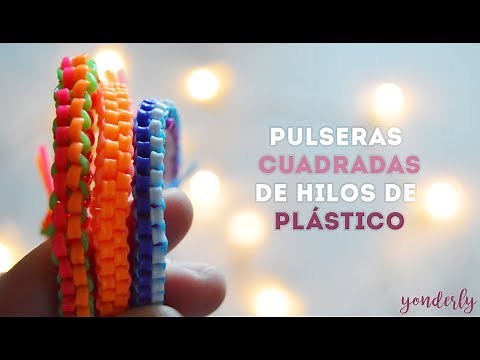 ❤️How to make SQUARE BRACELETS ⏹️ from PLASTIC threads 😱😍 with CLOSURE [EASY][STEP BY STEP]