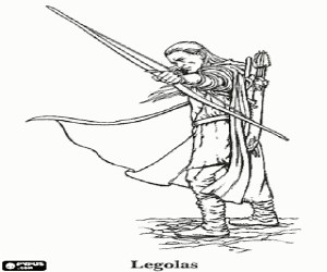 Legolas, the Lord of the rings coloring page printable game