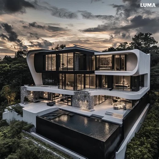 Explore a Futuristic Black and White Villa in Ubud