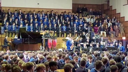 SACS Big Band in assembly this morning | SACS