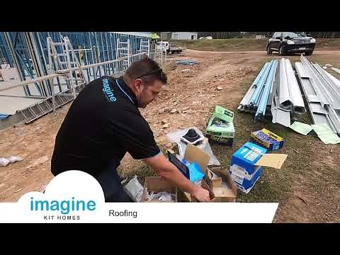 Installing the roof, facia and gutters on a steel frame house