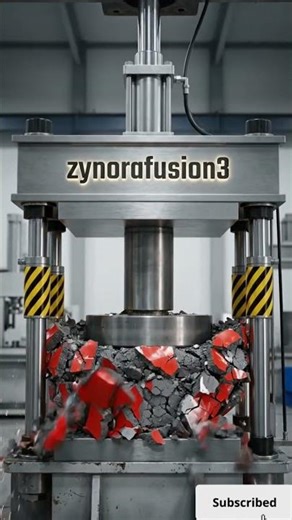 Hydraulic Press vs Steel Cylinder | Extreme Crushing Power 😱 | zynorafusion3#shorts