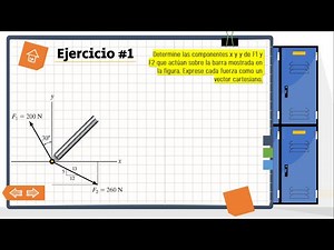 🛑➤Determine las COMPONENTES x y y de F1 y F2 | Componentes rectangulares de una fuerza
