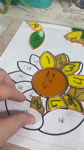 Happy Thursday! I have to do lots of glass related stuff today , yesterday I worked on cleaning out the kitchen cabinets and putting new contact paper down. I’m starting with this sunflower today. | Tonya Lynn Art