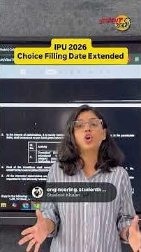 IPU 2026 | Urgent Update | Choice Filling & Registration Dates Extended 🚨#ipu #engineering