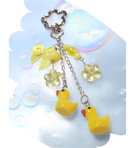 Cute Rubber Duck Bag Charm, Cutesy Keychain Accessory - Etsy