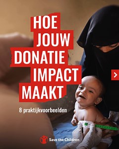 Wereldwijd sterven er jaarlijks 3,1 miljoen kinderen onder de vijf jaar aan ondervoeding. Honger is te bestrijden, te behandelen en te voorkomen. Save the Children biedt hulp in landen waar ondervoeding het leven van kinderen bedreigt, en werkt samen met gemeenschappen aan preventieve oplossingen. Elke donatie maakt een impact op het leven van gezinnen in nood: - Voor € 1,60 koop je een kilo voedzaam fruit voor een zwangere moeder of moeder die borstvoeding geeft. - Voor € 5,- per maand voorzie 