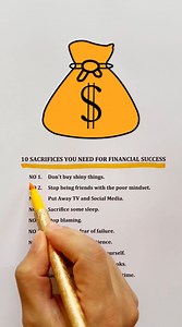 463K views · 4.5K reactions | 10 SACRIFICES YOU NEED FOR FINANCIAL SUCCESS #success #mindset #FinancialSuccess | Dream To Success | Facebook
