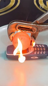 Nokia 3310 versus Red Hot Ball! #satisfying #experiment #presstube #asmr | PressTube