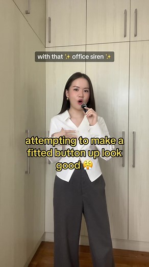 How to Style Fitted Button Up Shirt | Office Siren Aesthetic