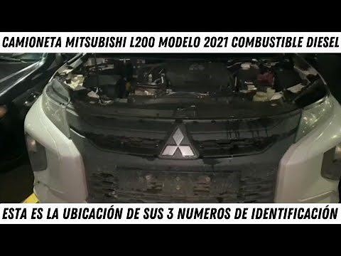 Engine and chassis number location for the 2021 Mitsubishi L200 pickup. Fuel: Diesel.