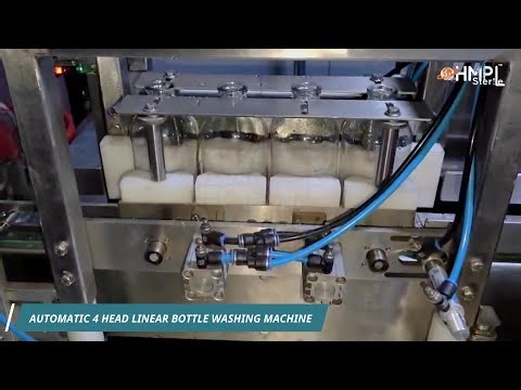 Bottle Washing Machine | Automatic 4-Head Linear Bottle Washing Machine for Glass Bottles
