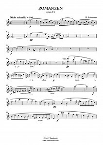 3 Romances, Opus 94 - Romance No. 1: Nicht schnell (Schumann Robert) - Oboe Sheet Music