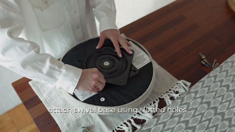 Maven Lane Eva Counter Stool 26 Inches – Round Swivel Stool with Footrest – Brown Solid Wood and Natural Fabric Upholstery – Perfect for Kitchen Islands and Counters