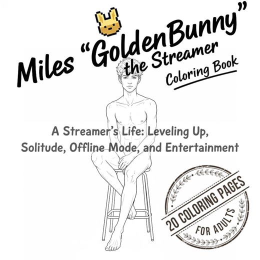 20 Adult Gamer's Day Coloring Book | Streamer Boy Line Art | Sexy Naked Men | Nude Slim Male | Adult Content Сreator Printable PDF Pages - Etsy