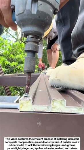 Insulated Metal Roof Installation: Fastening Composite Panels #shorts