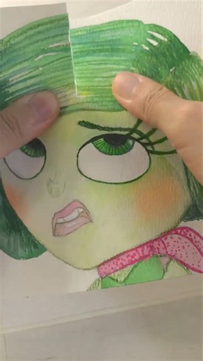 Painting Disgust from Inside Out 2 #shorts #disgust #insideout #insideout2 #fanart #watercolor