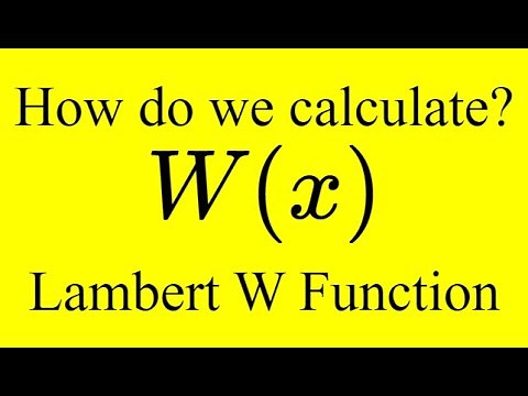 Calculating Lambert W on Wolfram Alpha