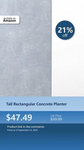 Tall Rectangular Concrete Planter