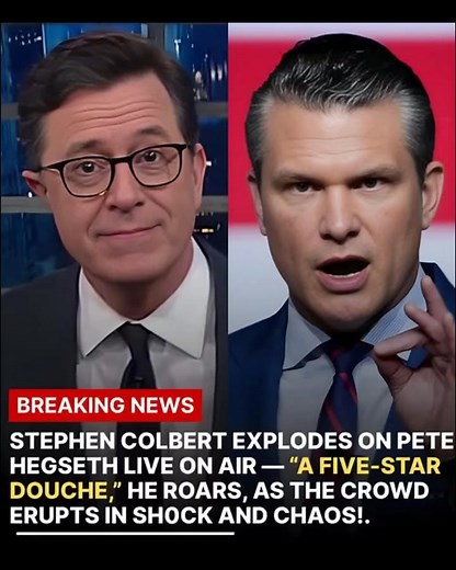 BREAKING: Stephen Colbert Erupts on Live TV — Calls Pete Hegseth “A Five-Star Douche,” Crowd Erupts in Shock Late-night television exploded this week when Stephen Colbert launched into a fiery on-air tirade against former Fox News host and Pentagon adviser Pete Hegseth, calling him “a five-star douche.” The outburst, delivered during The Late Show’s monologue, stunned the live audience and quickly went viral, igniting a nationwide debate over comedy, politics, and public accountability. The mome